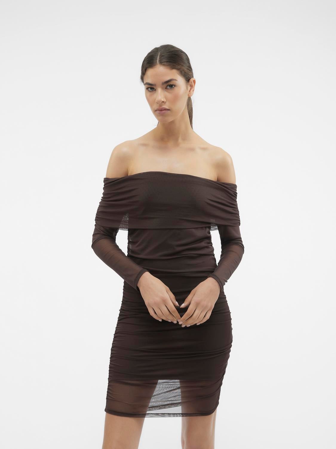 Wine Sequin Fit & Flare Dress