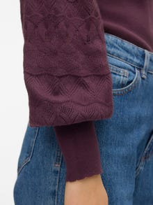 Vero Moda Kõrge kaelus Soonikuga mansetid Balloonvarrukad Pullover -Plum Perfect - 10310809
