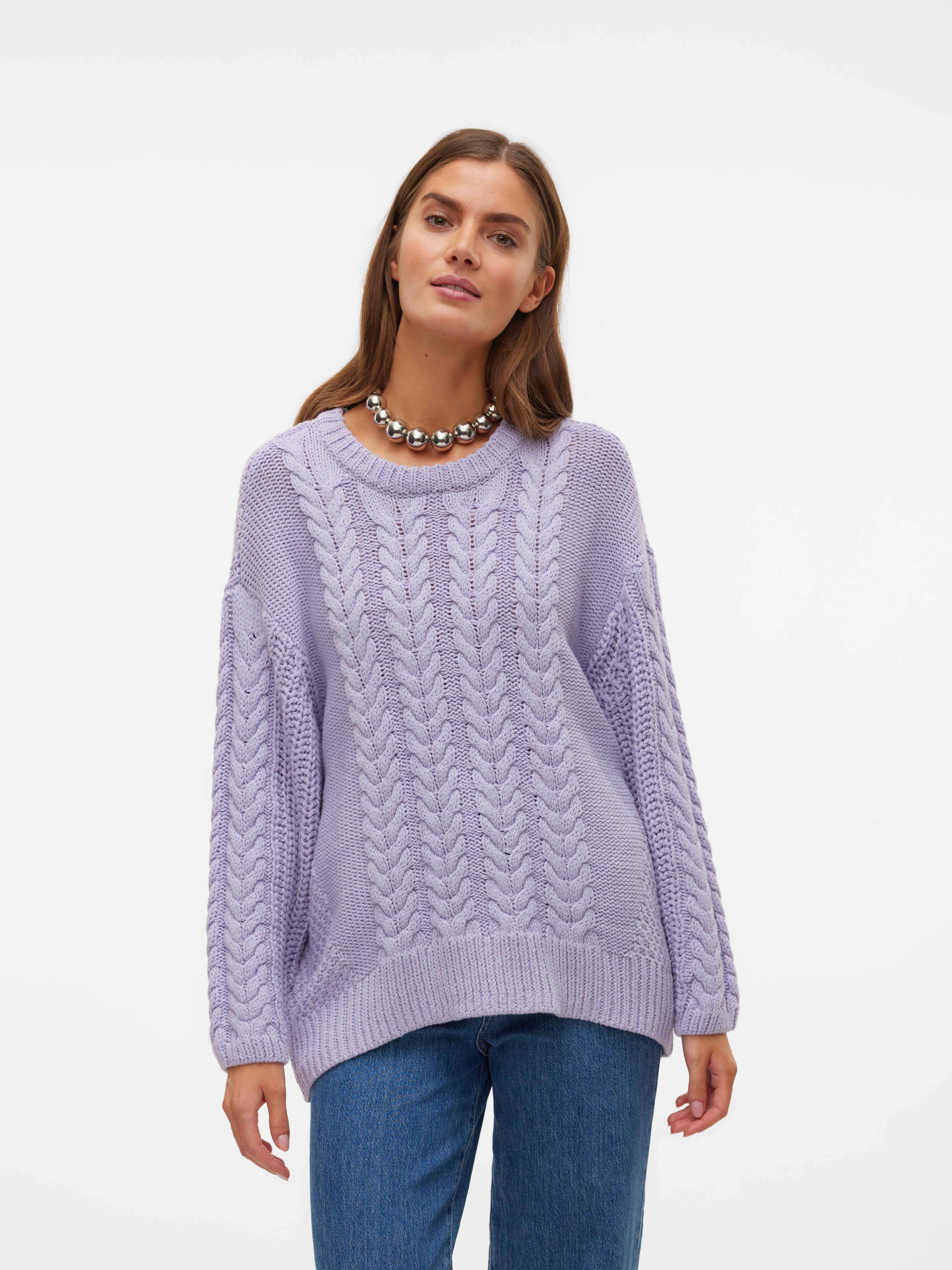VMSVEACABLE Pullover | Helles Lila | Vero Moda® 