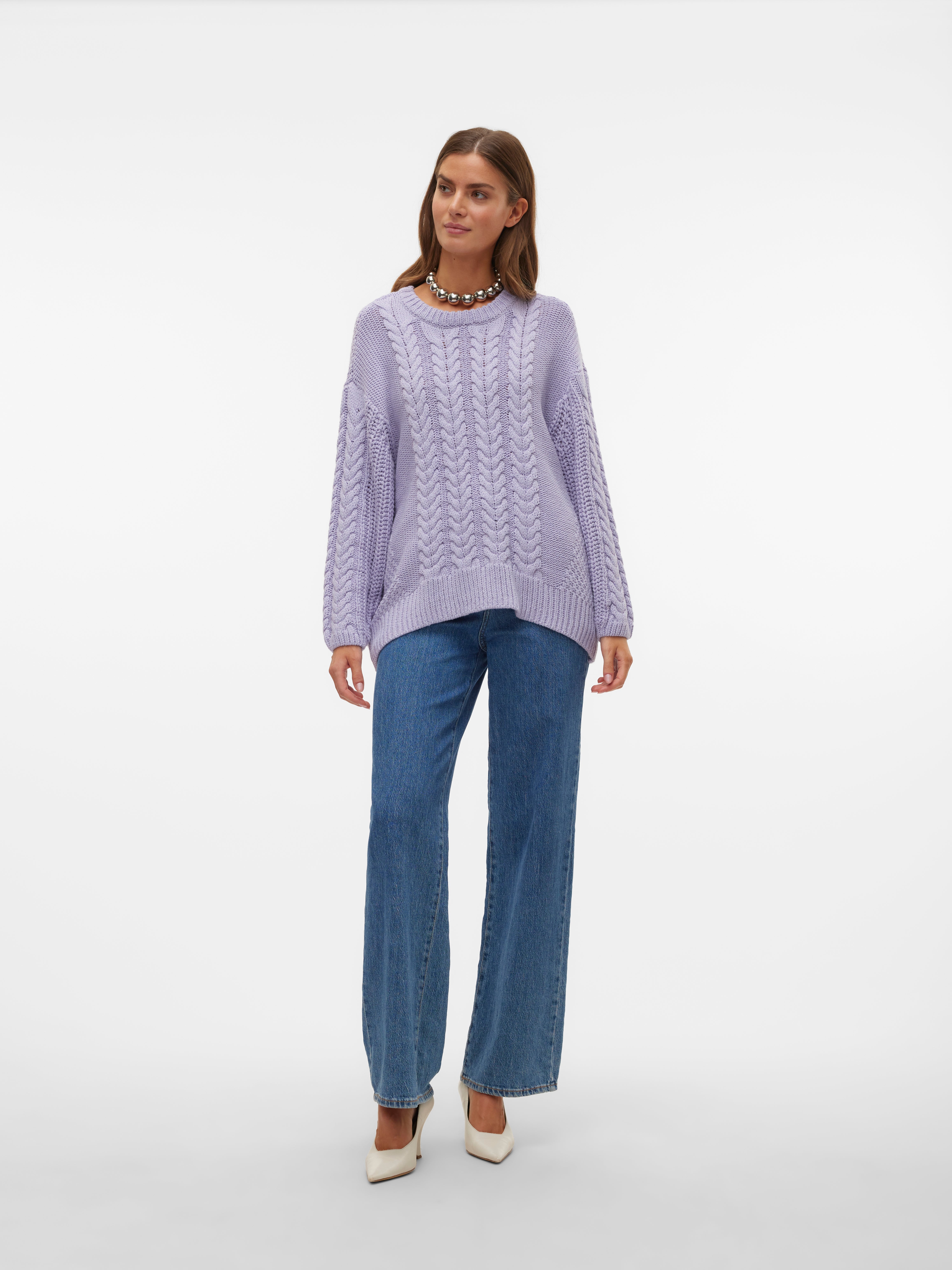 VMSVEACABLE Pullover | Helles Lila | Vero Moda® 
