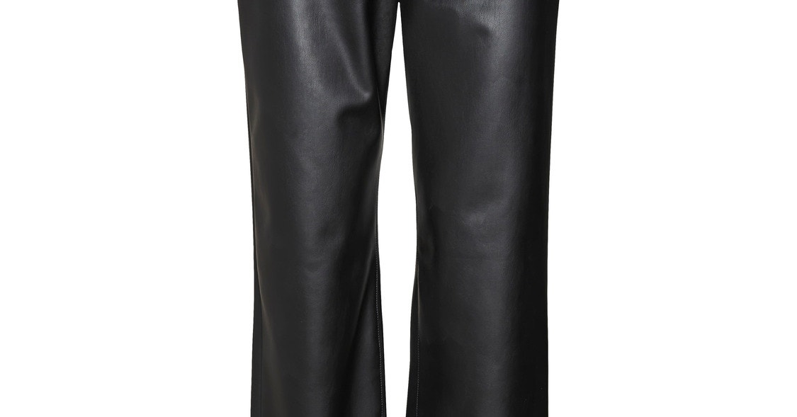 VERO MODA Dames Vmtessa Hr Wide Colored Vinyl Broek Noos, zwart, 31W / 34L