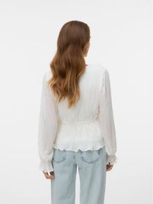Vero Moda Tavapärane lõige V-kaelus Venivad mansetid Top -Snow White - 10310921