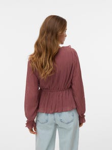 Vero Moda Tavapärane lõige V-kaelus Venivad mansetid Top -Rose Brown - 10310921