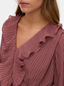 Vero Moda Tavapärane lõige V-kaelus Venivad mansetid Top -Rose Brown - 10310921