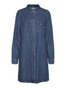 Vero Moda VMJENNIE Kurzes Kleid -Medium Blue Denim - 10310968