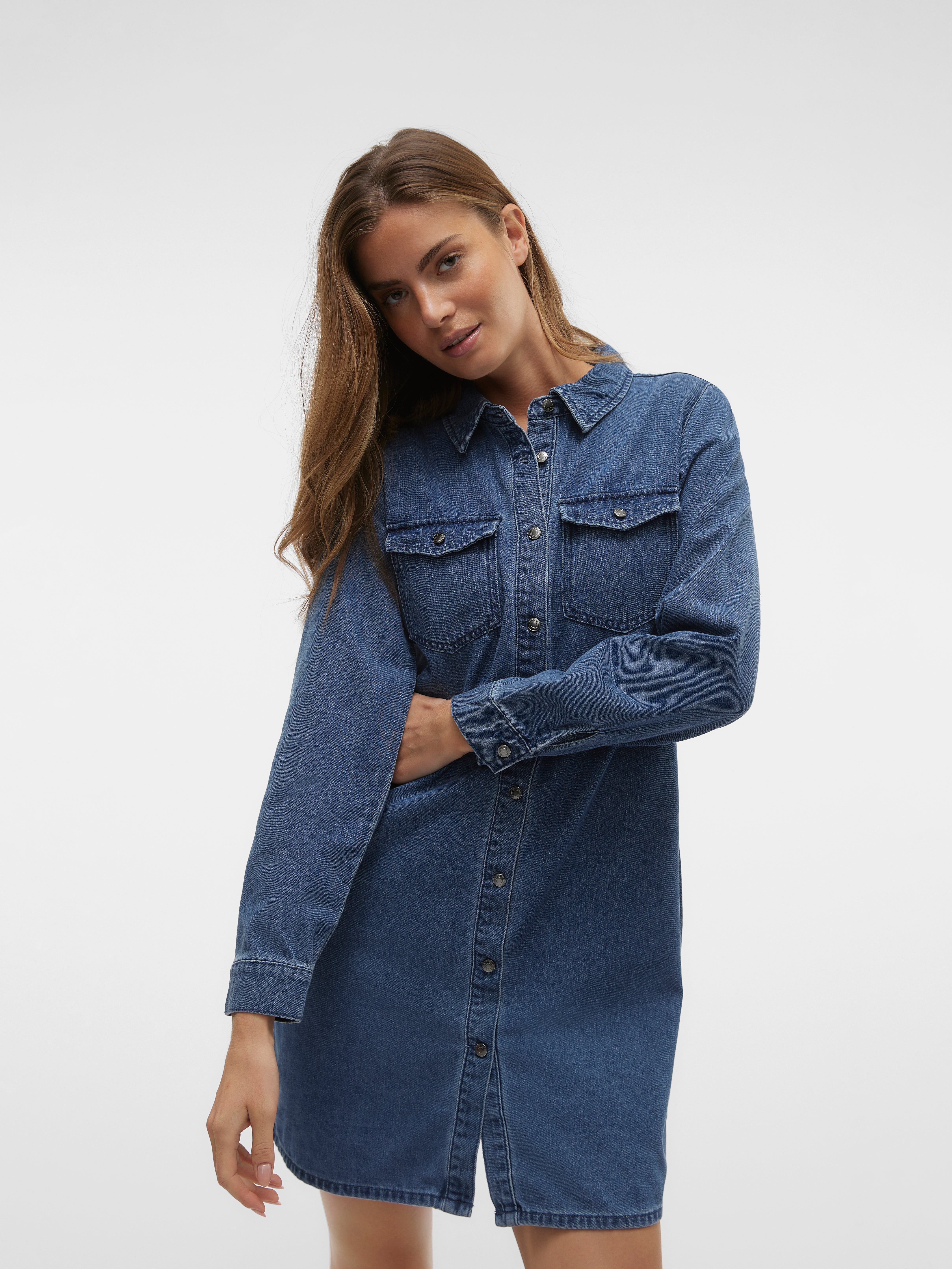 Robe chemise best sale jean vero moda