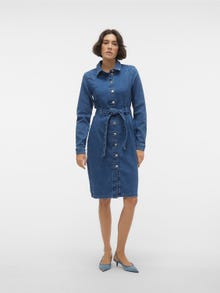 Vero Moda VMNELLY Sukienka midi -Medium Blue Denim - 10311007