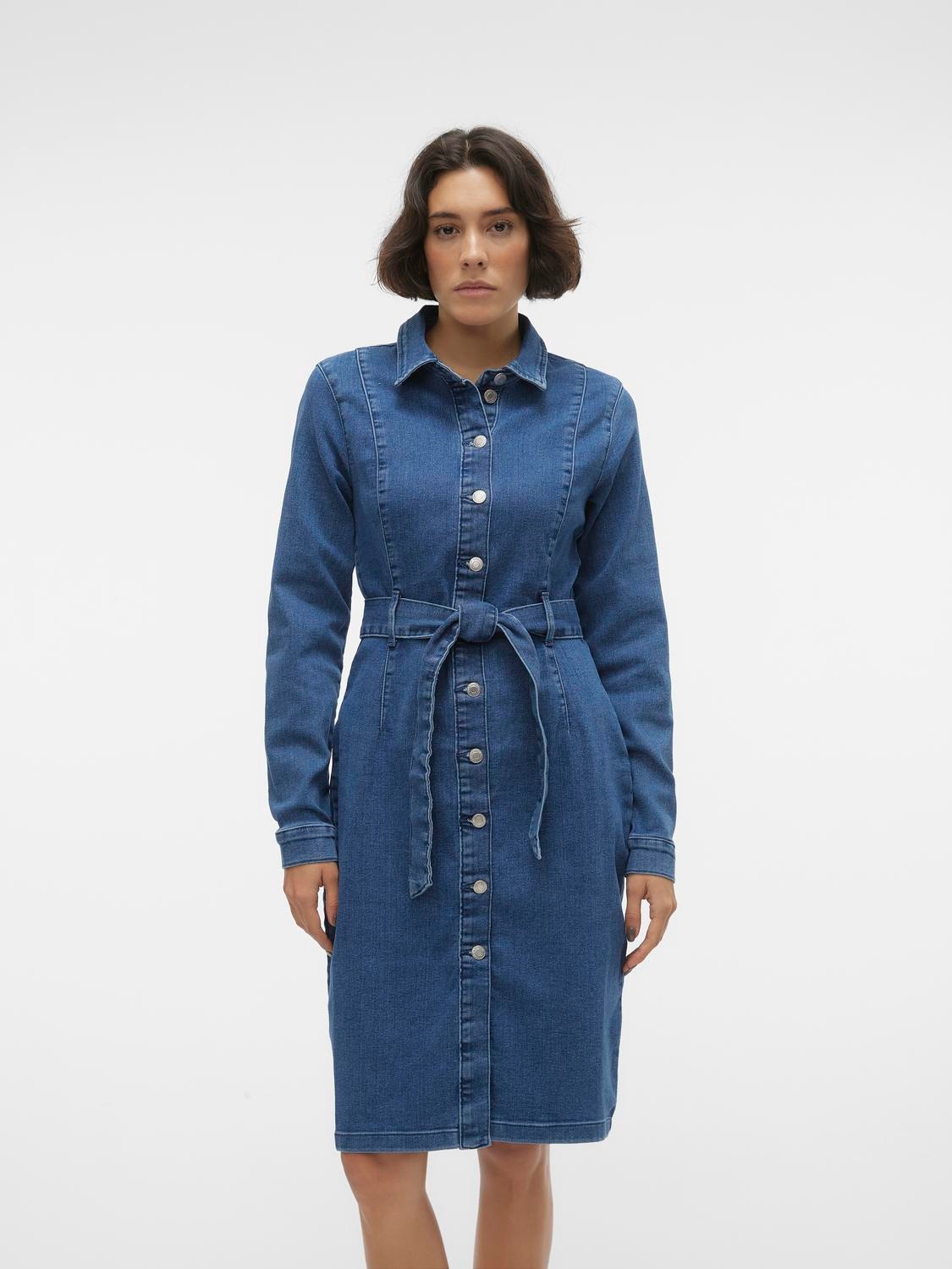 Vero Moda VMNELLY Midi dress -Medium Blue Denim - 10311007
