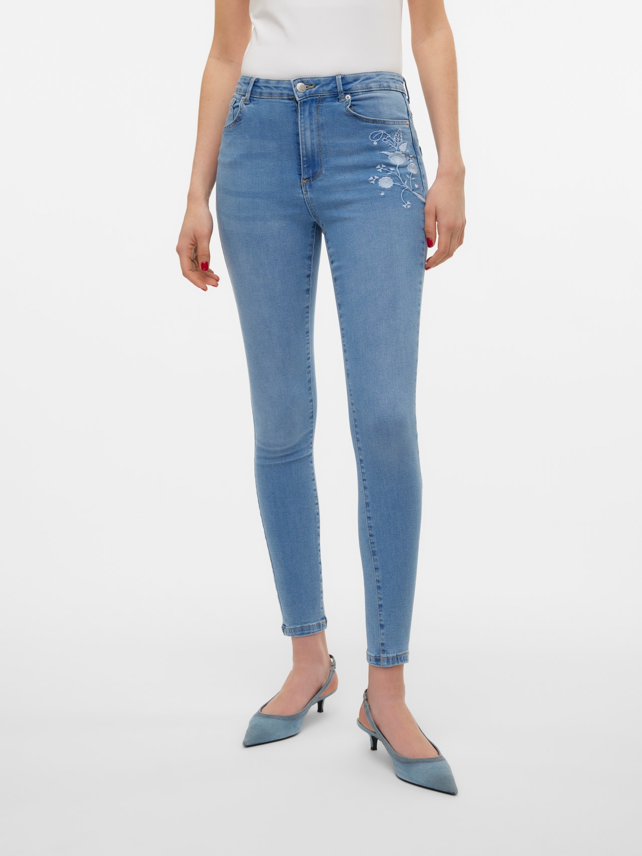 Vero Moda VMSOPHIA Krój skinny Jeans -Medium Blue Denim - 10311103