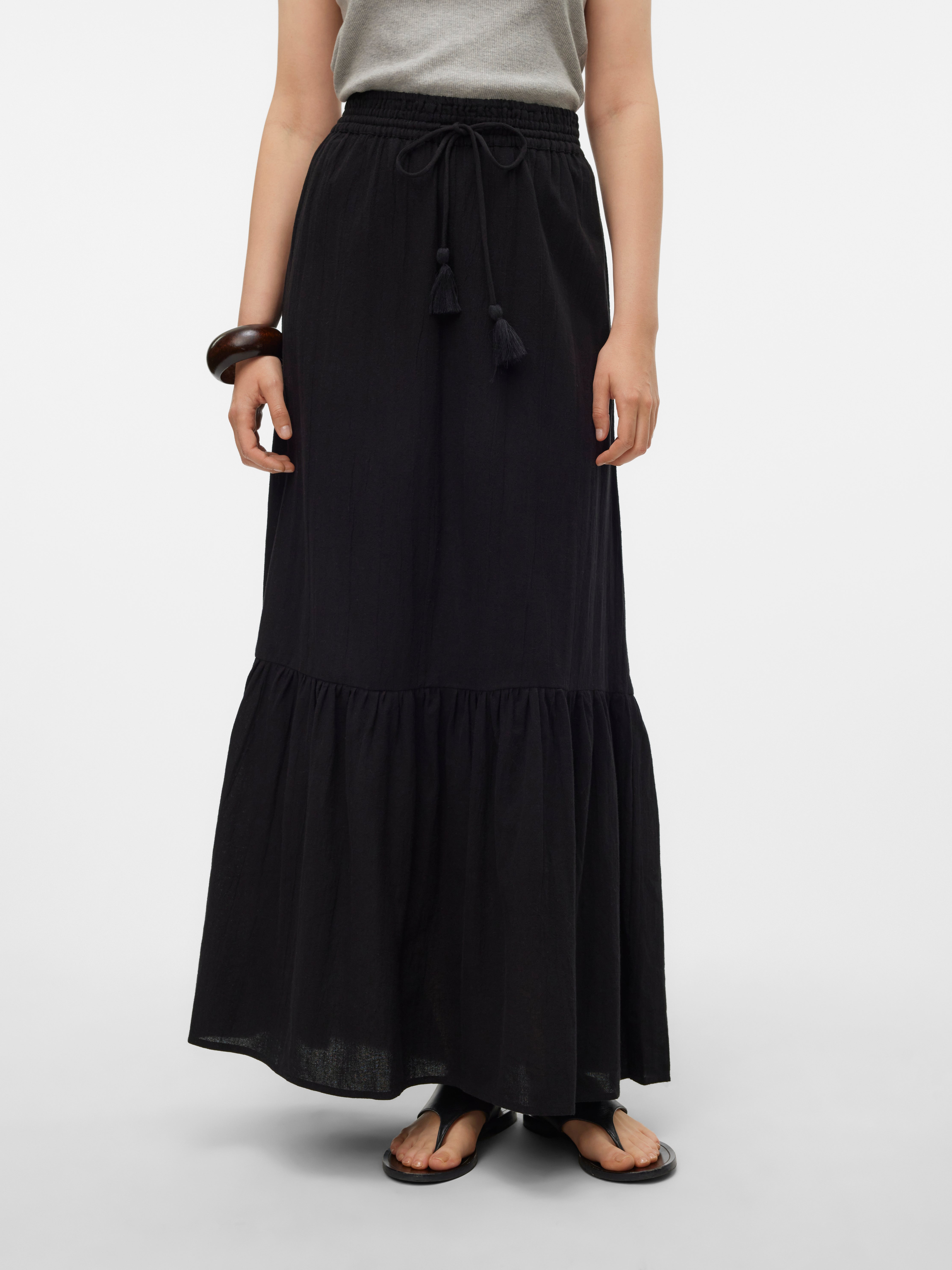 VMPRETTY Taille haute Jupe longue Noir Vero Moda