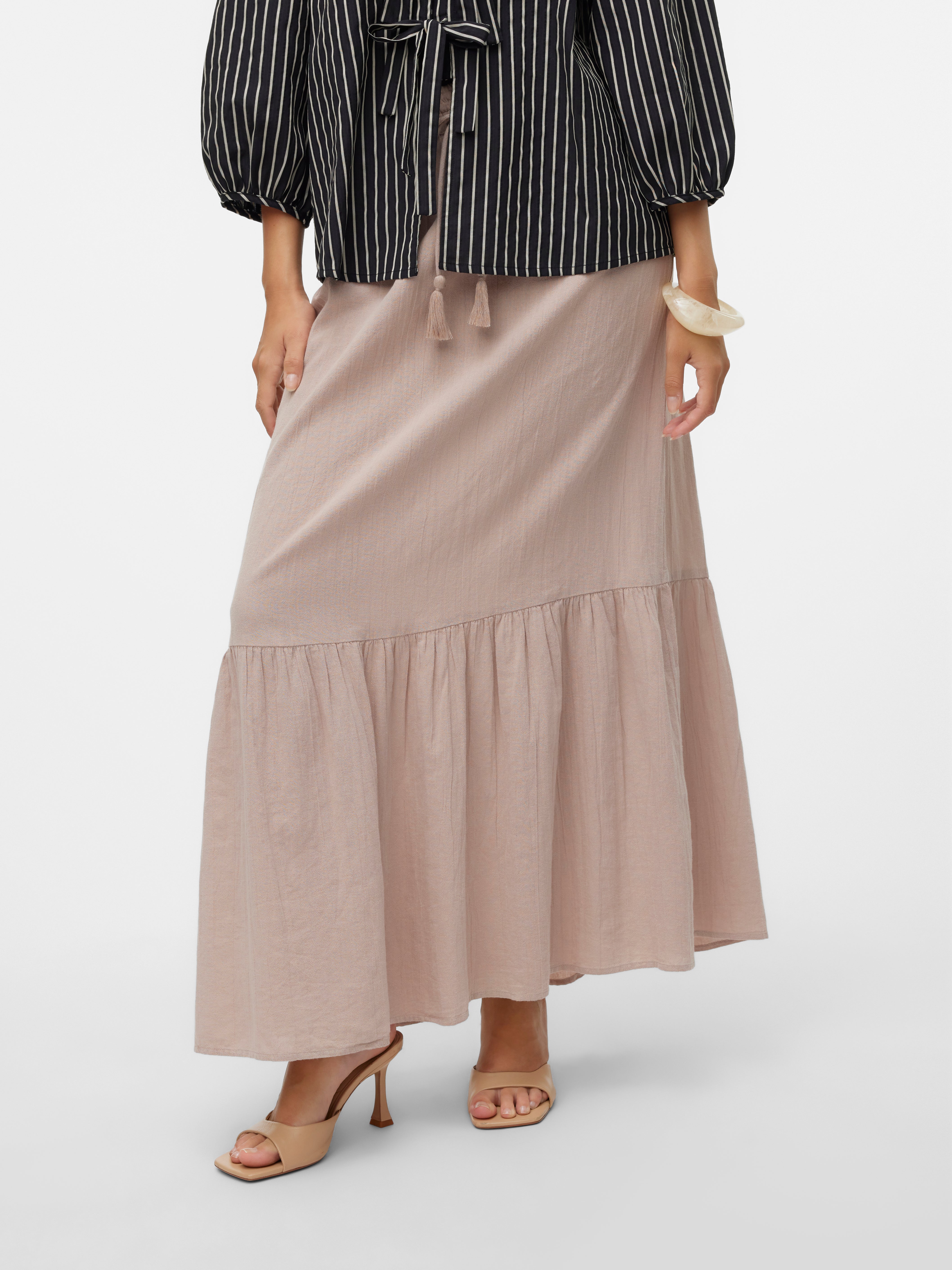 VMPRETTY High waist Lange rok Lichtpaars Vero Moda