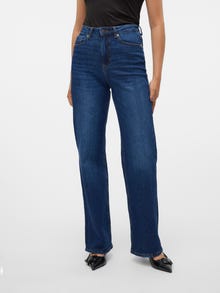 Vero Moda VMTESSA High rise Wide leg fit Jeans -Dark Blue Denim - 10311180