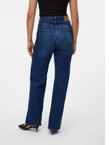 Vero Moda VMTESSA High rise Wide leg fit Jeans -Dark Blue Denim - 10311180