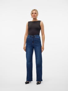 Vero Moda VMTESSA High rise Wide leg fit Jeans -Dark Blue Denim - 10311180