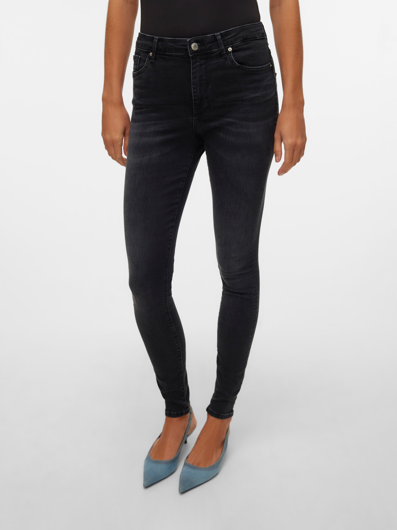 Vero Moda VMSOPHIA Høj talje Skinny fit Jeans -Black Denim - 10311183