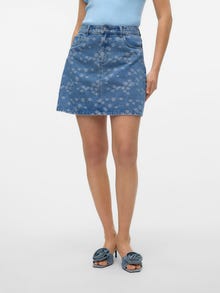 Vero Moda VMNELLE Middels høy midje Kort skjørt -Light Blue Denim - 10311264