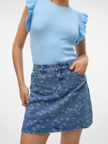 Vero Moda VMNELLE Middels høy midje Kort skjørt -Light Blue Denim - 10311264