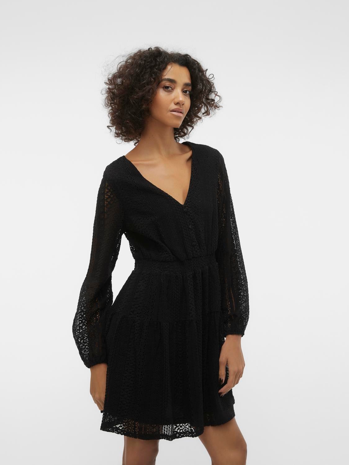 Buy Vero Moda Black & Beige Lace Sheath Dress - Dresses for Women 829066 |  Myntra