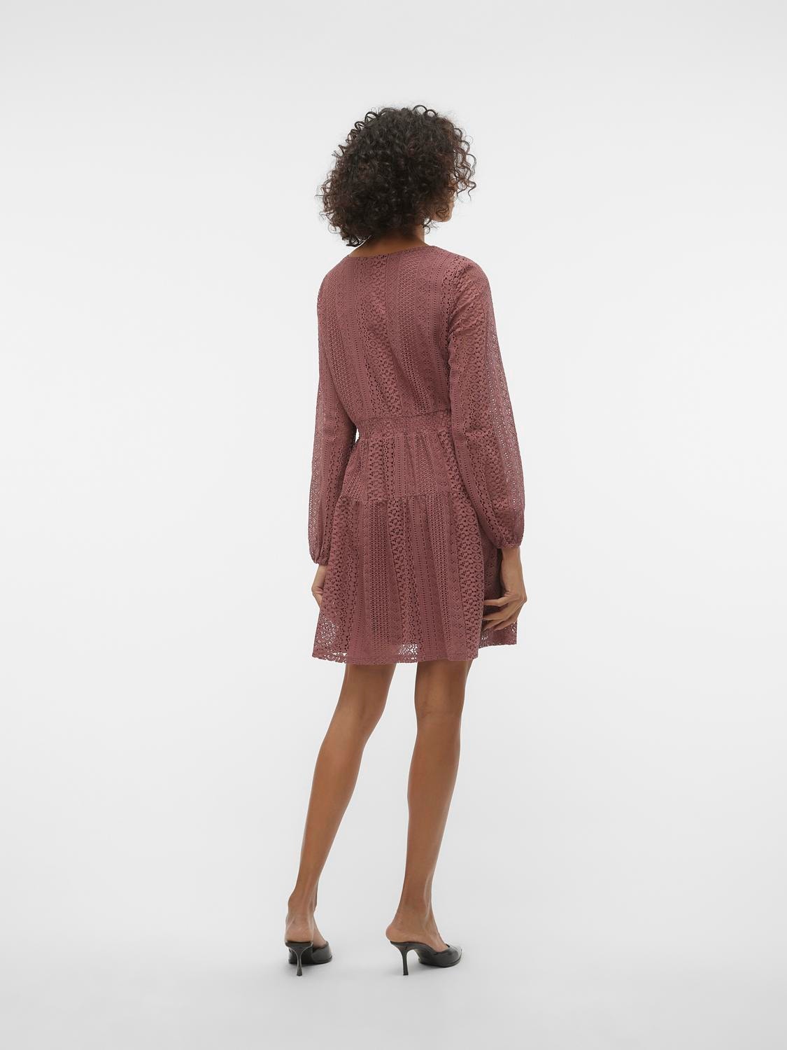 Vero Moda VMHONEY Krótka sukienka -Rose Brown - 10311277