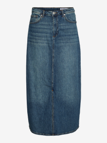 Vero Moda VMTESSA Wysoka talia Długa spódnica -Medium Blue Denim - 10311349