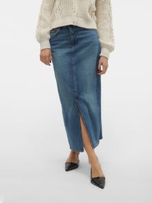 Vero Moda VMTESSA Wysoka talia Długa spódnica -Medium Blue Denim - 10311349