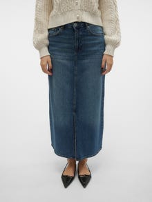 Vero Moda VMTESSA Wysoka talia Długa spódnica -Medium Blue Denim - 10311349