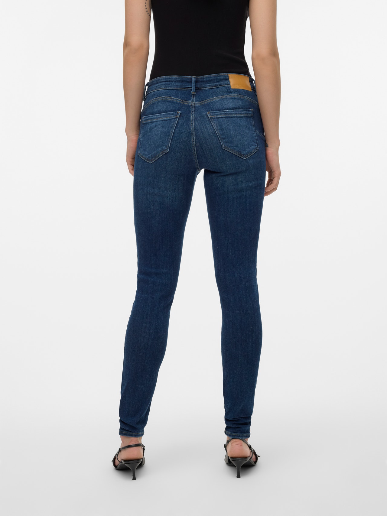 Vero Moda VMTANYA Vita media Skinny Fit Jeans -Dark Blue Denim - 10311369