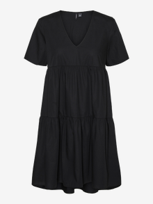 Vero Moda Ruumikas lõige Ümmargune kaelus Laiad varrukad Pikem kleit -Black - 10311442