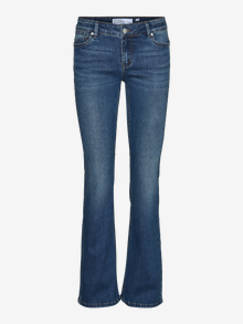 Vero Moda VMSYLVIA Matala vyötärö Bootcut fit Farkut -Dark Blue Denim - 10311486