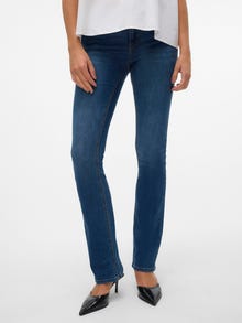 Vero Moda VMSYLVIA Matala vyötärö Bootcut fit Farkut -Dark Blue Denim - 10311486
