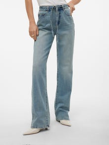 Vero Moda VMALLISON Mid Rise Weit geschnitten Jeans -Medium Blue Denim - 10311560
