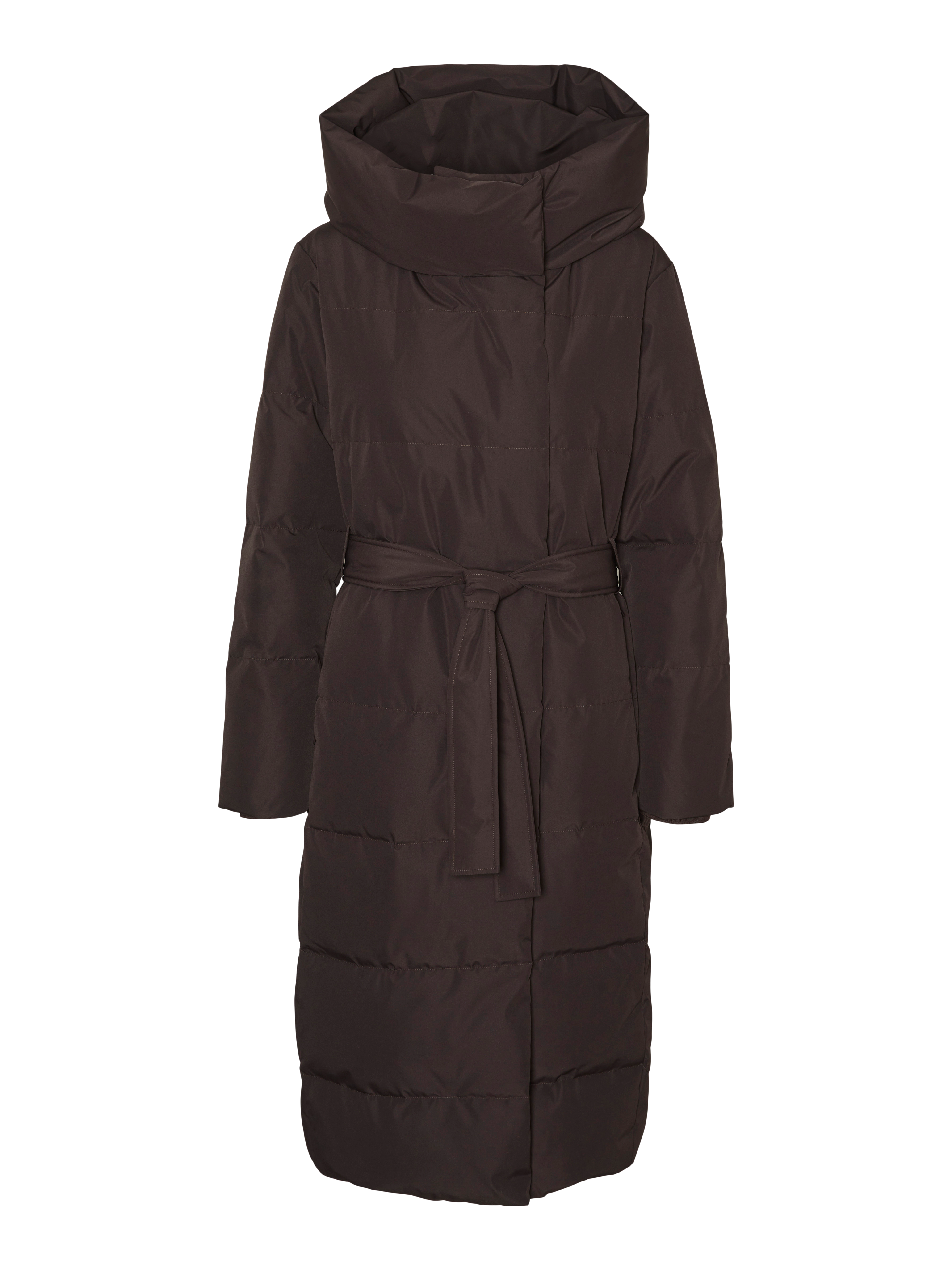 Kapuze Hallhuber Mantel Daune VMLEONIE Daune Mantel Dunkelbraun