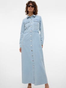 Vero Moda VMMOLLY Lang kjole -Light Blue Denim - 10311586