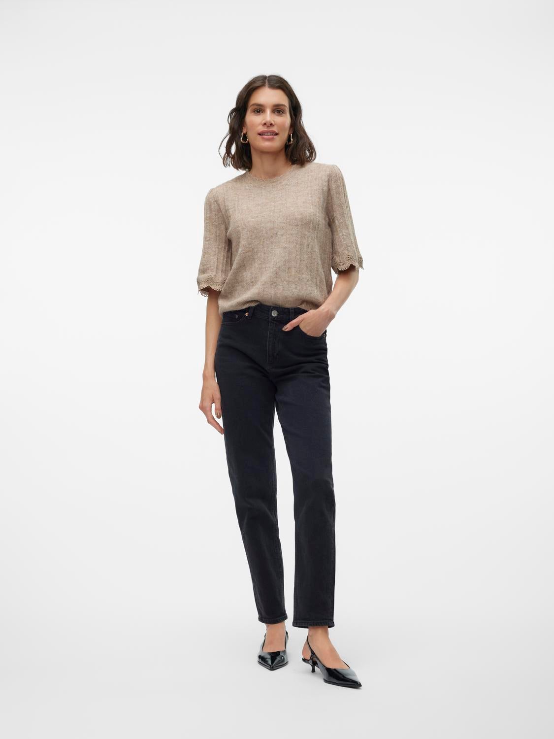 VMTESSA Høyt snitt Mom Fit Jeans