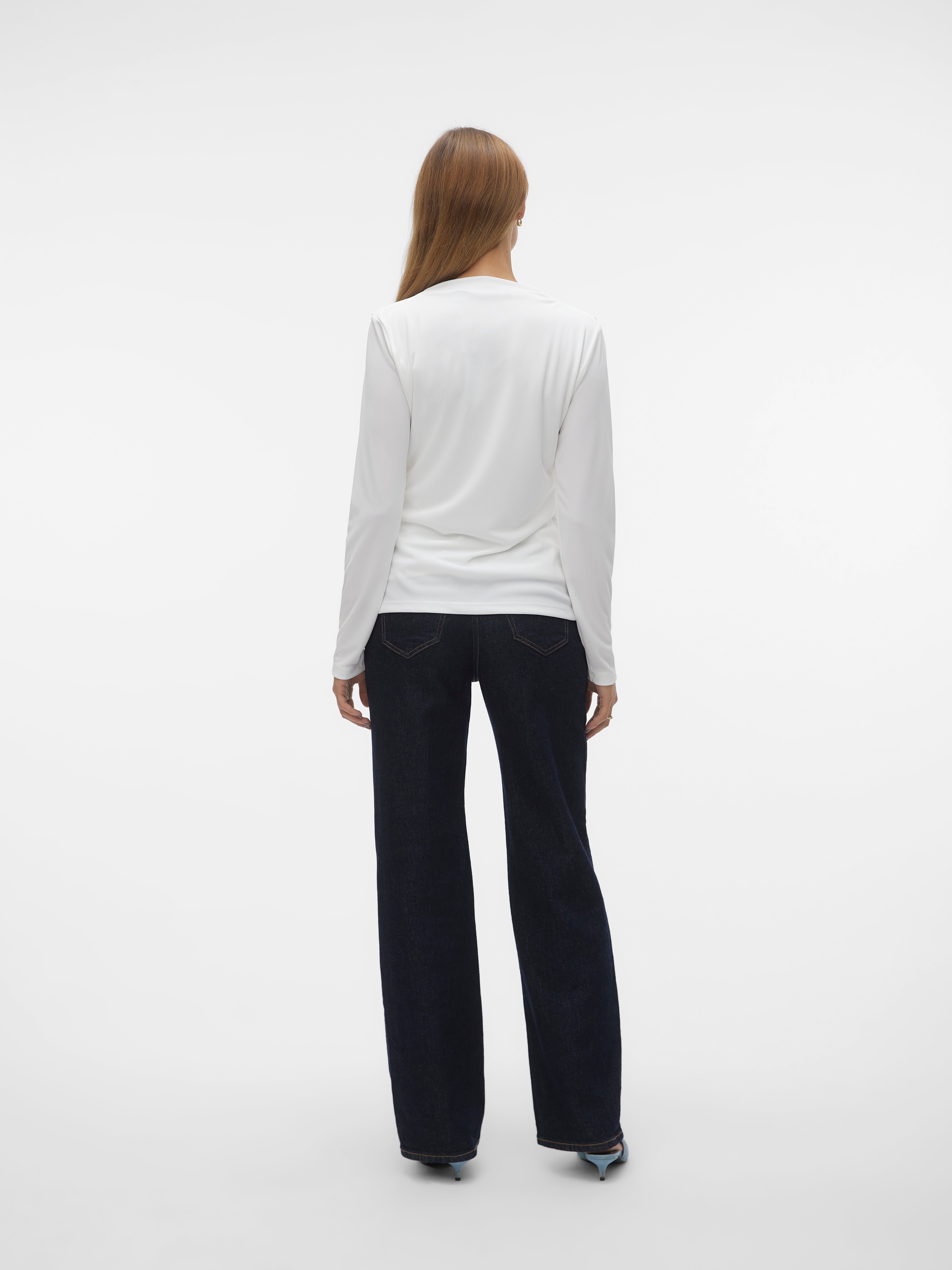 VERO MODA dam topp VMFLORA - Snow white