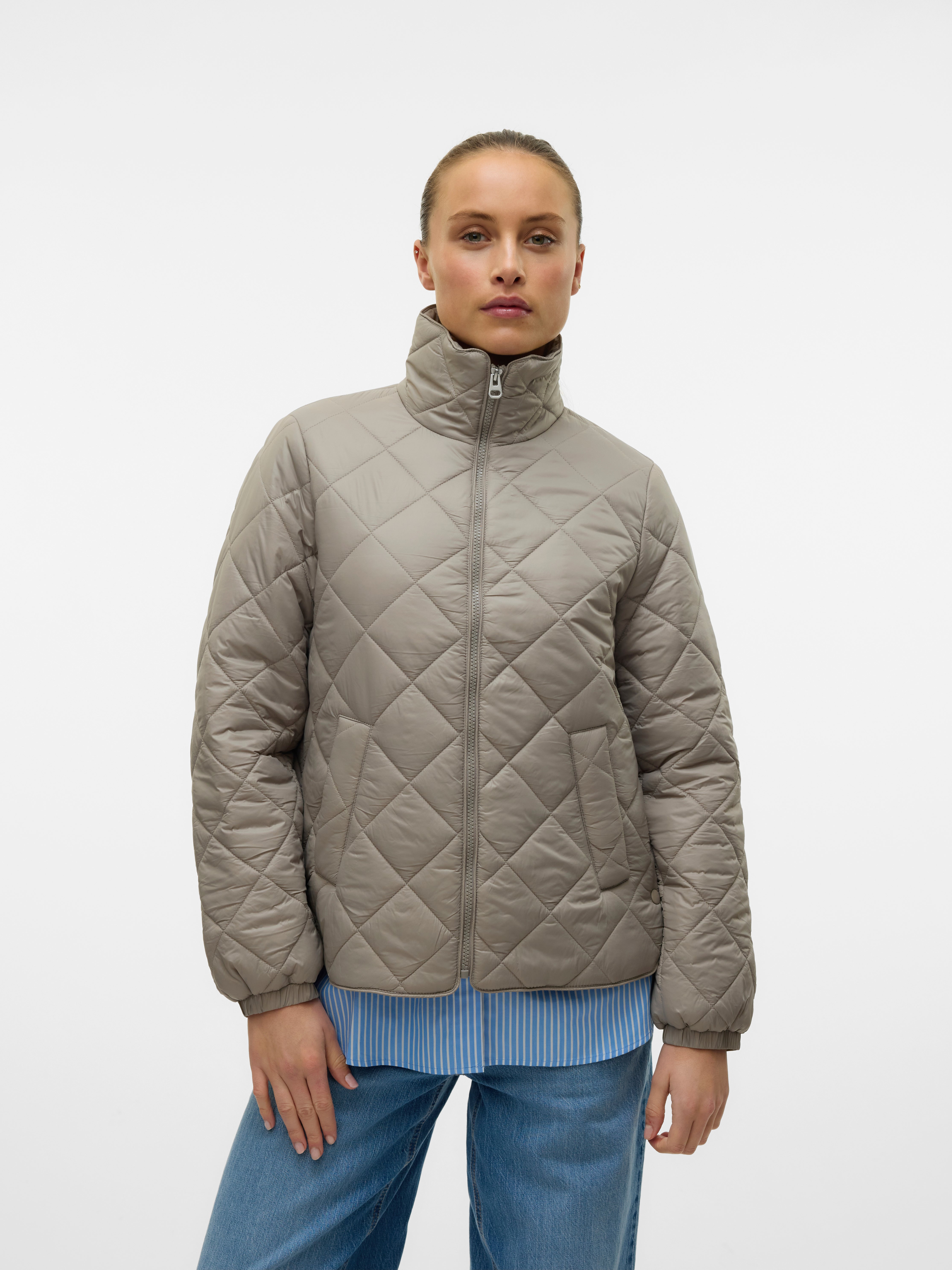 【MODERNIF】Sandy snap quilted jacket Only women's lightweight quilted coat New Sandy Quilt black