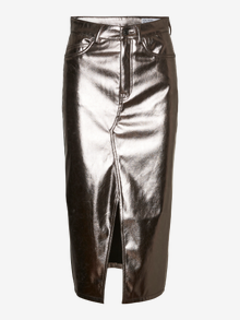 Vero Moda VMVERI Vysoký pas Midi sukně -Chrome Grey - 10311707
