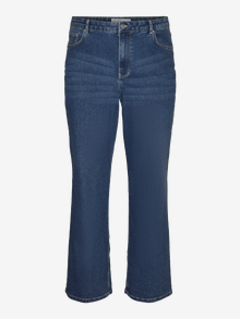 Vero Moda VMCEVALINA Mid Rise Locker geschnitten Jeans -Dark Blue Denim - 10311768