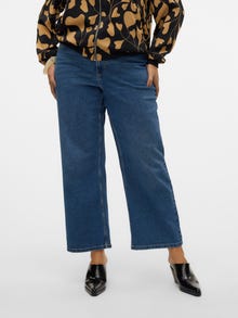Vero Moda VMCEVALINA Talle medio Corte loose Vaqueros -Dark Blue Denim - 10311768