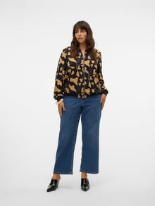 Vero Moda VMCEVALINA Talle medio Corte loose Vaqueros -Dark Blue Denim - 10311768