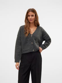 Vero Moda AWGEMMA Dzianinowy kardigan -Dark Grey Melange - 10312324