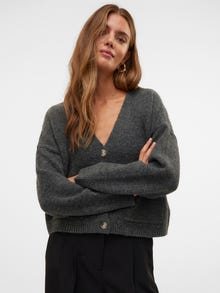 Vero Moda AWGEMMA Dzianinowy kardigan -Dark Grey Melange - 10312324