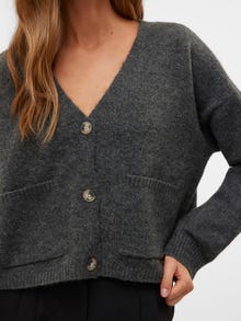 Vero Moda AWGEMMA Dzianinowy kardigan -Dark Grey Melange - 10312324