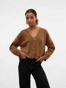 Vero Moda AWGEMMA Dzianinowy kardigan -Bison - 10312324