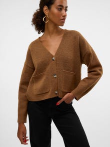 Vero Moda AWGEMMA Dzianinowy kardigan -Bison - 10312324
