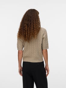 Vero Moda Tavapärane lõige Kinnine kaelus Pullover -Natural Melange - 10312356