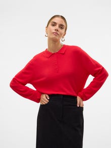 Vero Moda VMLENNY Sweter -Racing Red - 10312399