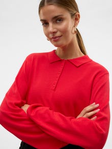 Vero Moda VMLENNY Sweter -Racing Red - 10312399