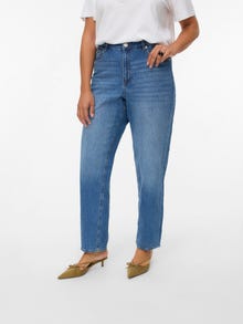Vero Moda VMCTESSA Wysoki stan Krój mom Jeans -Medium Blue Denim - 10312425