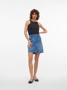 Vero Moda VMALMA Mellemhøj talje Kort nederdel -Medium Blue Denim - 10312493